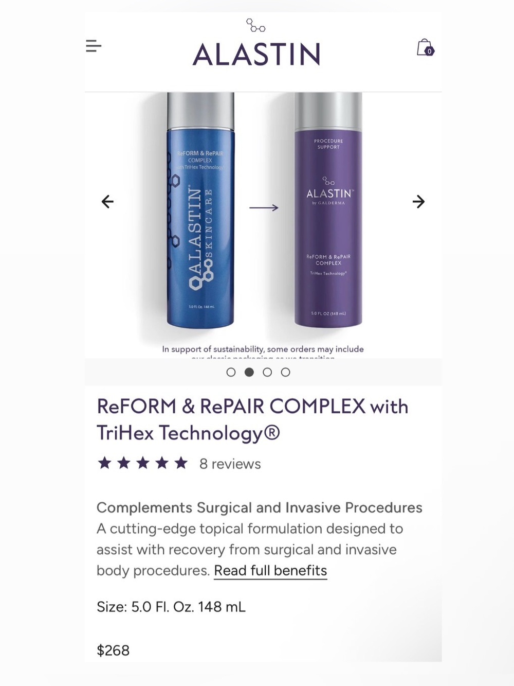 $268 Alastin ReFORM & RePAIR Complex